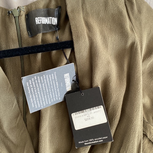 Reformation Dean Jumpsuit in Green, Size XS - Picture 3 of 6